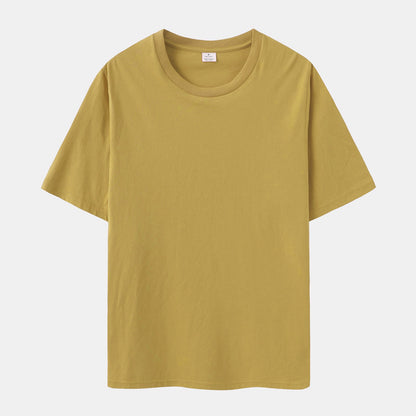 Unisex Solid Light Camel Crew Neck