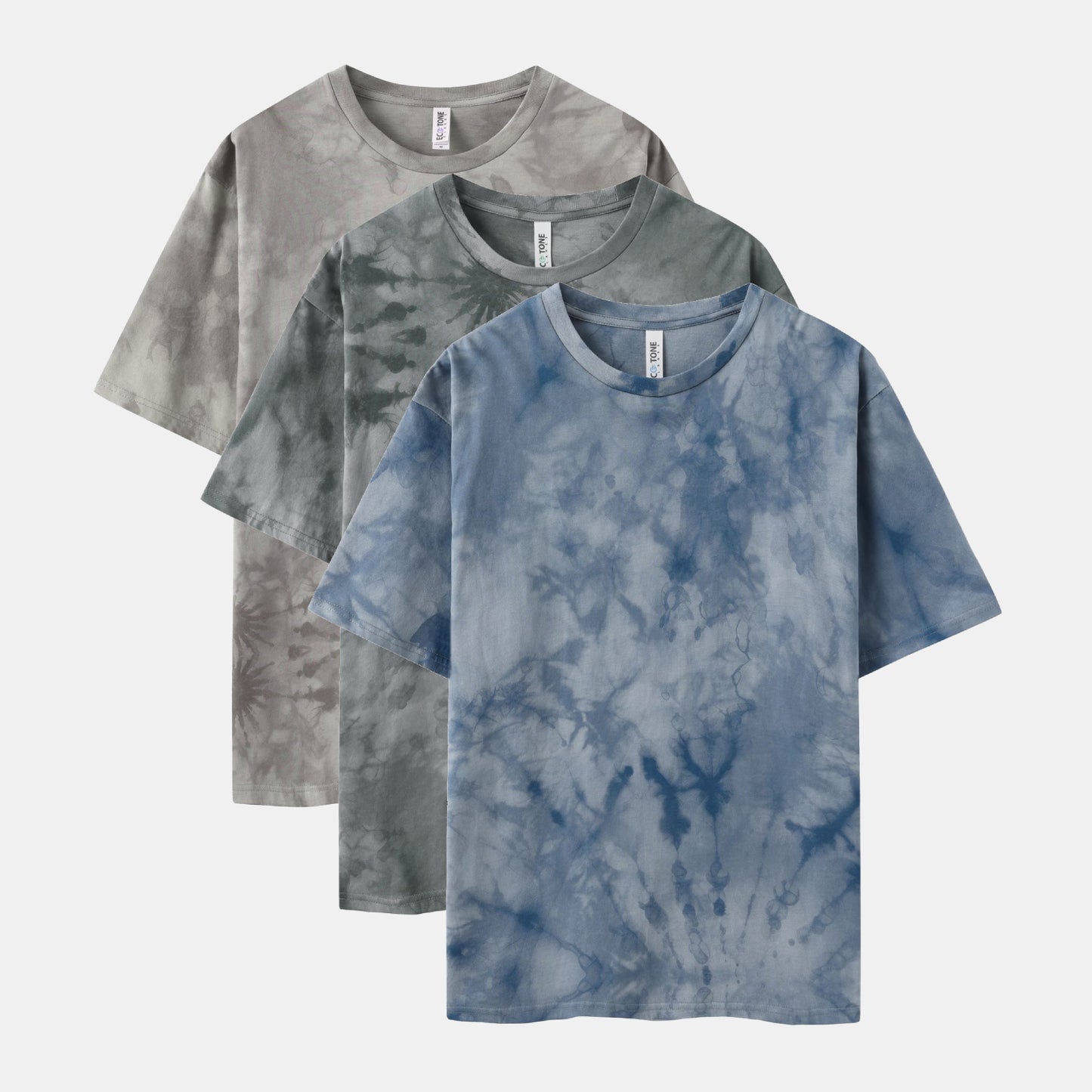 CrystaI Wash Crew Neck 3-Pack (CharcoaI/Indigo/Gray)