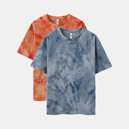 CrystaI Wash Crew Neck 2-Pack (Tangerine/Indigo)