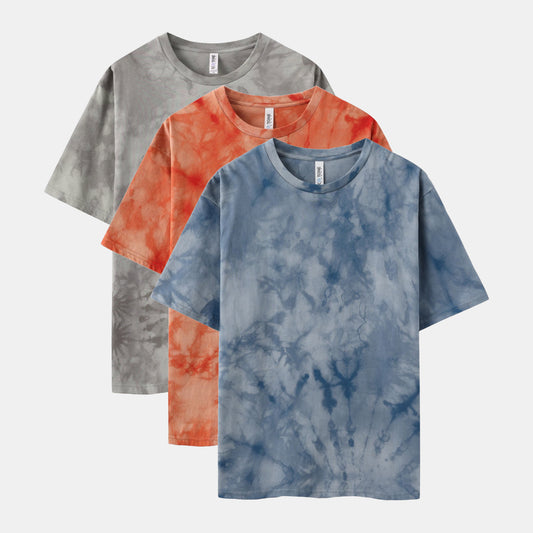 CrystaI Wash Crew Neck 3-Pack (Tangerine/CharcoaI/Indigo)