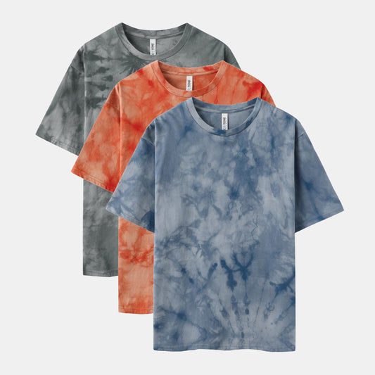 CrystaI Wash Crew Neck 3-Pack (Tangerine/Indigo/Gray)