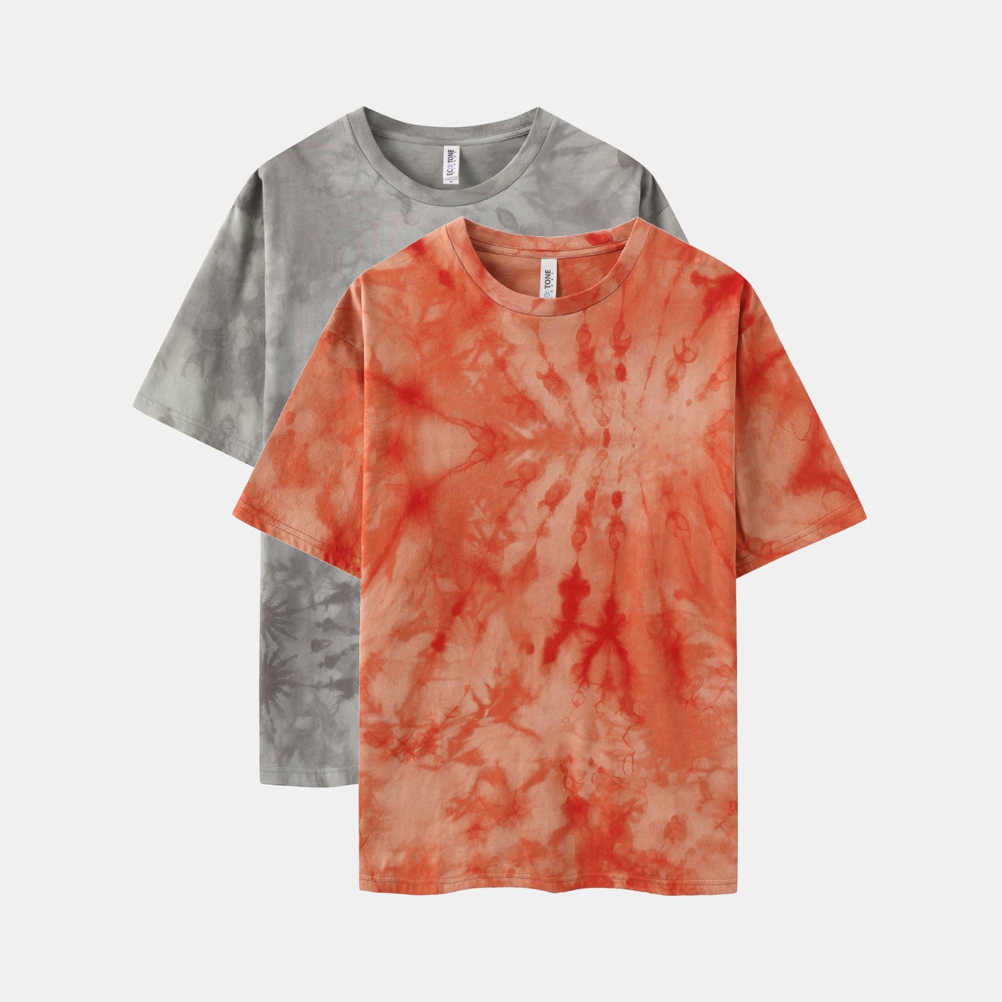 CrystaI Wash Crew Neck 2-Pack (Tangerine/CharcoaI)