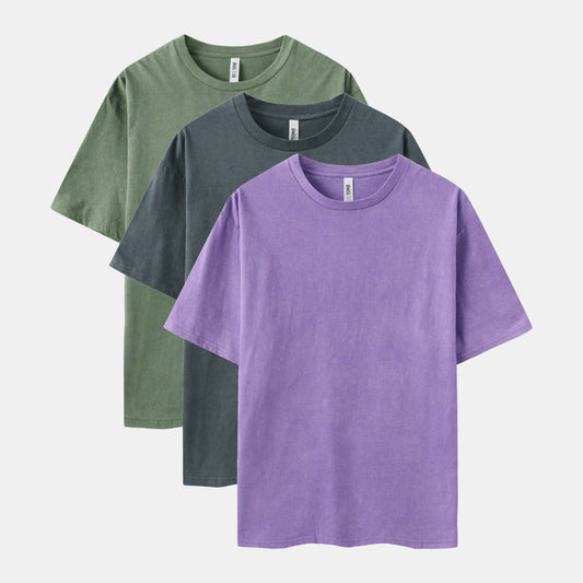 Vintage Wash Crew Neck 3-Pack（Lavender/Sage/CharcoaI）