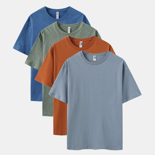 Vintage Wash & Solid Crew Neck 4-Pack (Ocean/Sage/Cinnamon Stick/Steel)