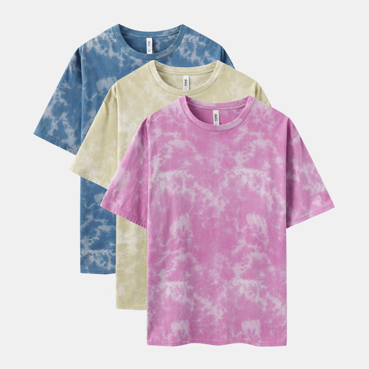 Sky Wash Crew Neck 3-Pack (Deep Pink/Khaki/Indigo)