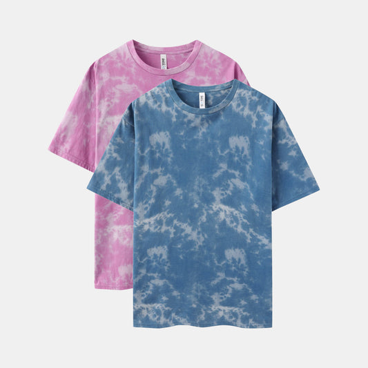 Sky Wash Crew Neck 2-Pack (Deep Pink/Indigo)