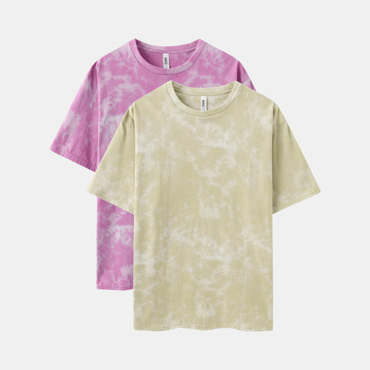 Sky Wash Crew Neck 2-Pack (Deep Pink/Khaki)
