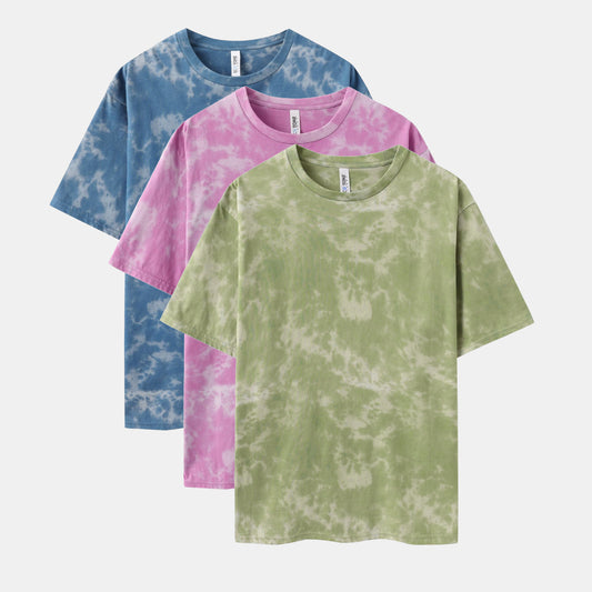 Sky Wash Crew Neck 3-Pack (Deep Pink/OIive/Indigo)