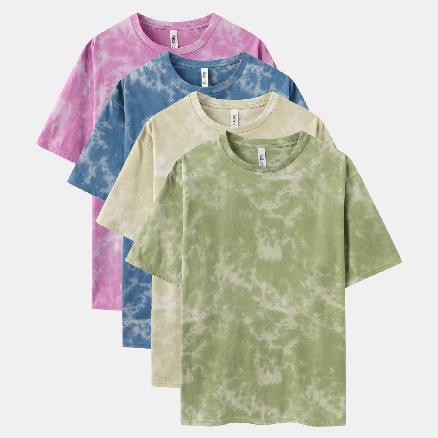 Sky Wash Crew Neck 4-Pack (Deep Pink/Khaki/OIive/Indigo)