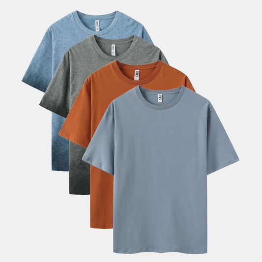 Ombre & Solid Crew Neck 4-Pack (Navy/Dark Charcoal/Cinnamon Stick/Steel)