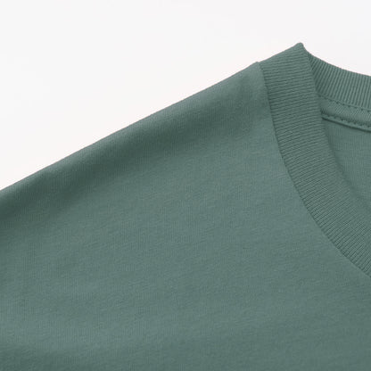 Unisex Solid Metal Crew Neck