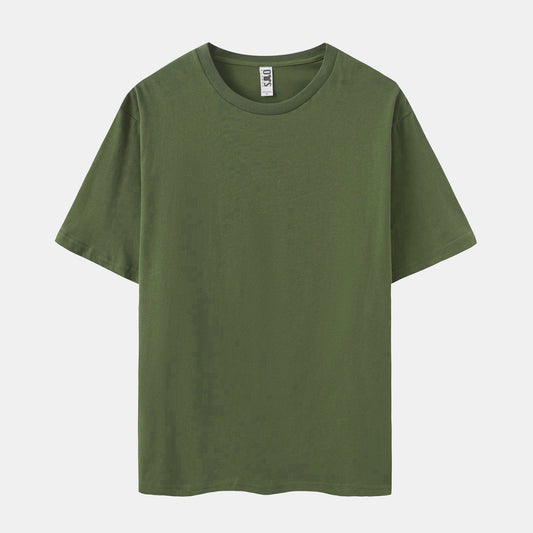 Unisex Solid Mosstone Crew Neck