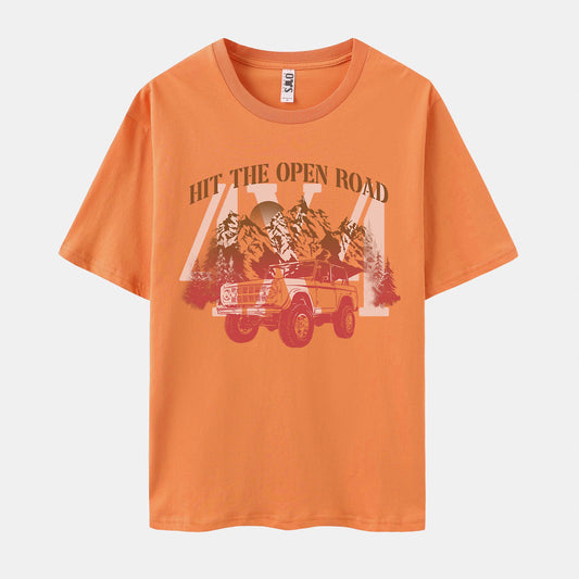 'Hit The Open Rode' Short Sleeve Crew Neck T-shirt