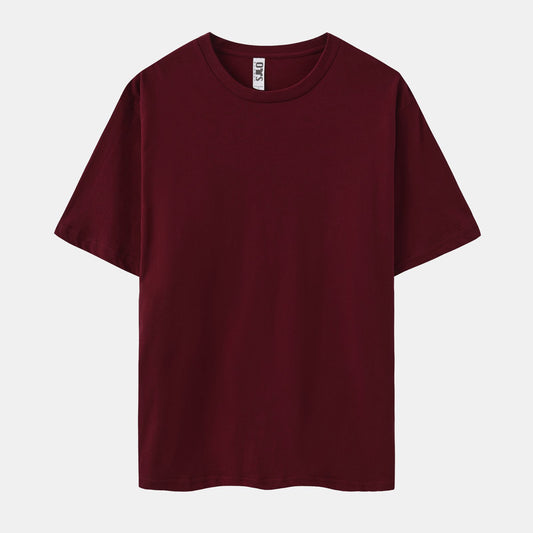Solid Rich Wine Crew Neck