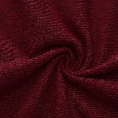 Unisex Solid Rich Wine Crew Neck