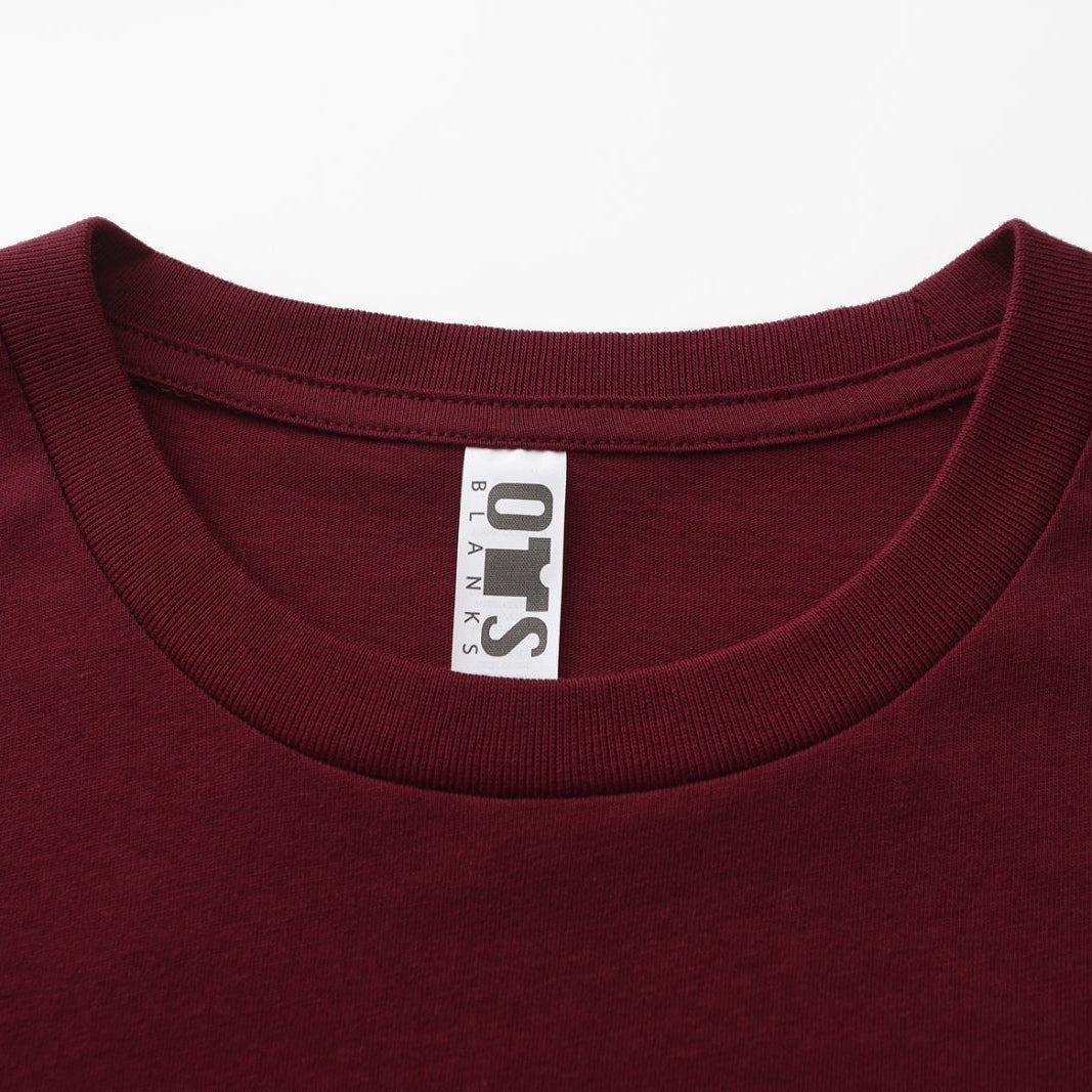 Unisex Solid Rich Wine Crew Neck