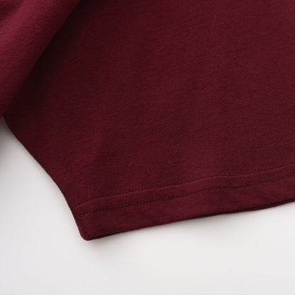 Unisex Solid Rich Wine Crew Neck