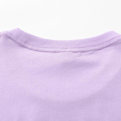 Unisex Solid Soft Violet Crew Neck