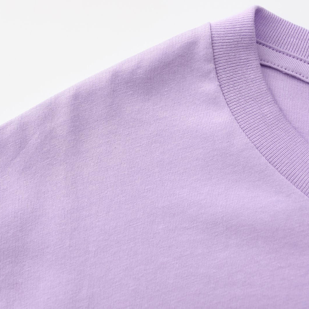 Unisex Solid Soft Violet Crew Neck