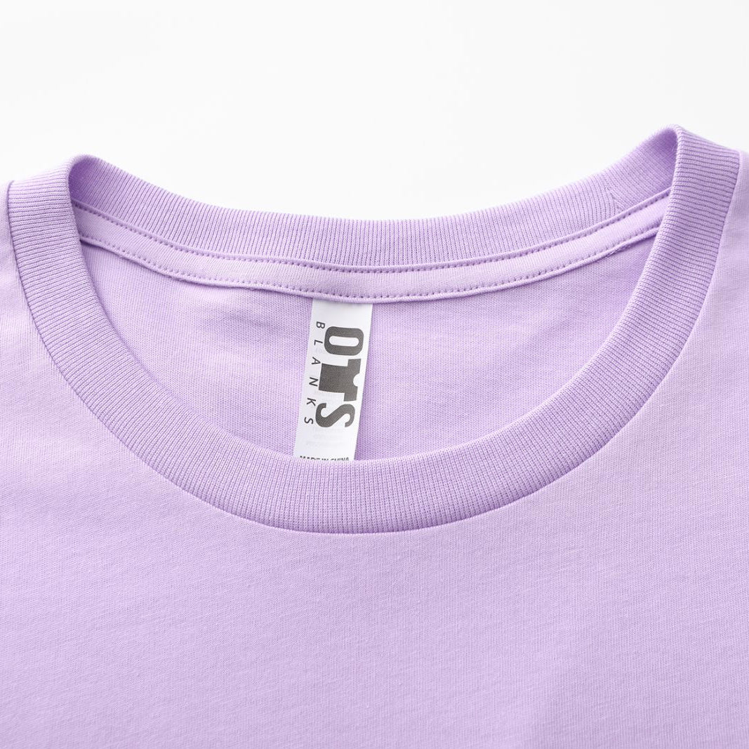 Unisex Solid Soft Violet Crew Neck