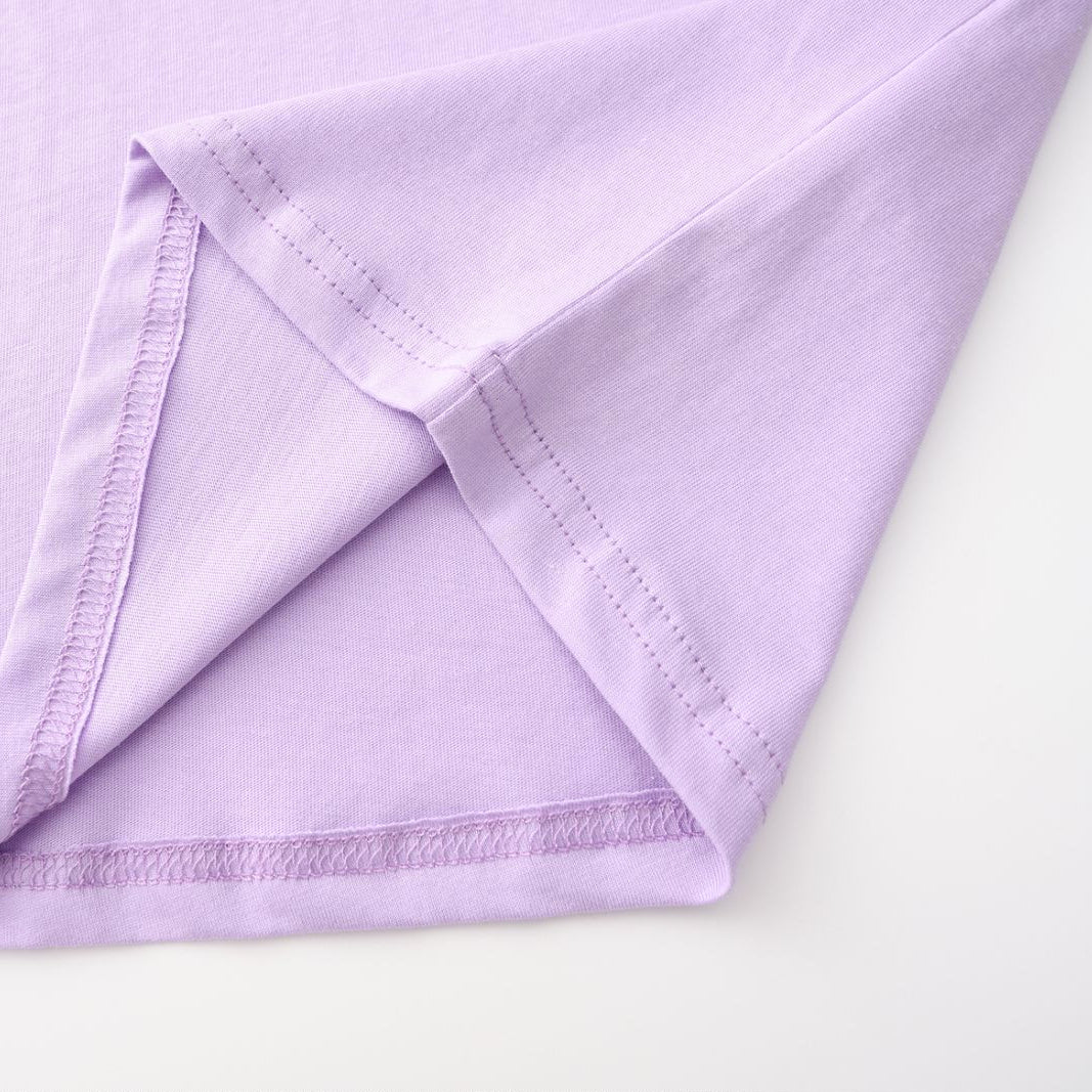 Unisex Solid Soft Violet Crew Neck