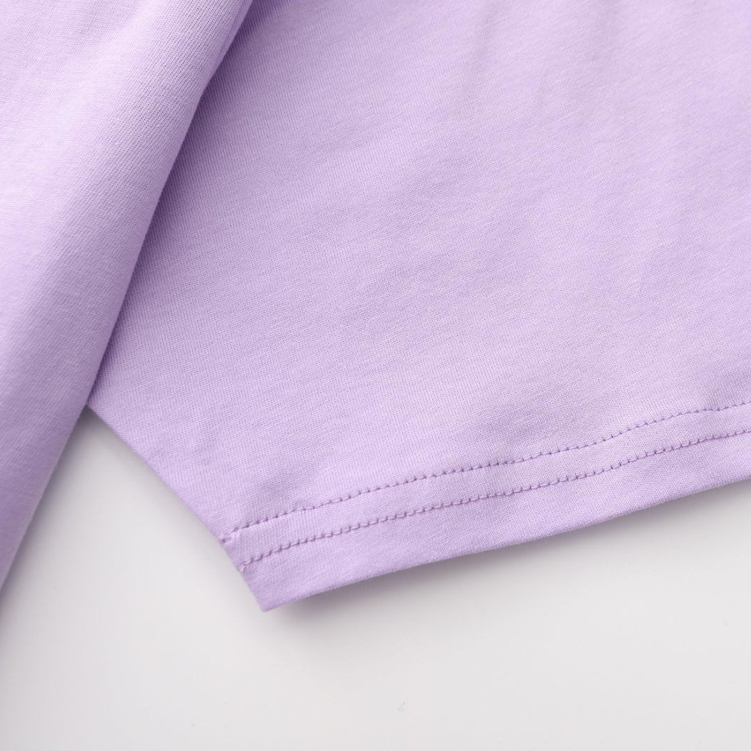 Unisex Solid Soft Violet Crew Neck
