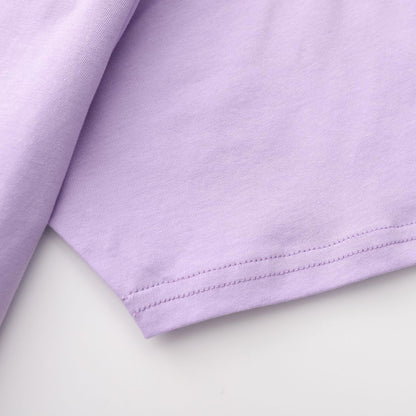 Unisex Solid Soft Violet Crew Neck