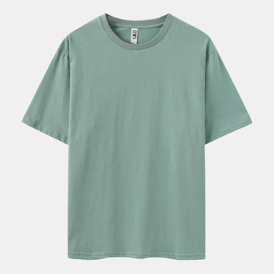 Unisex Solid 6-Pack Crew Neck（Spruce Green/Thyme Green/Sage Leaf/Gold Amber/Turquoise/Stone Blue)