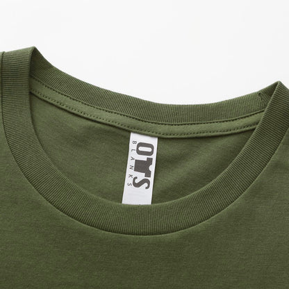 Unisex Solid Surplus Green Crew Neck