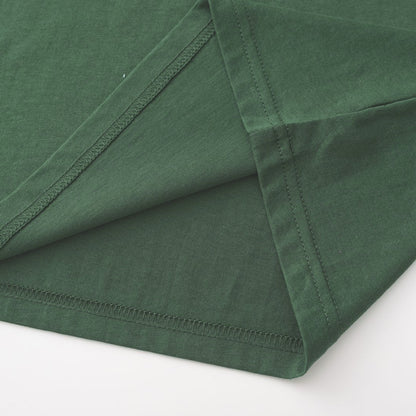 Unisex Solid Thyme Green Crew Neck