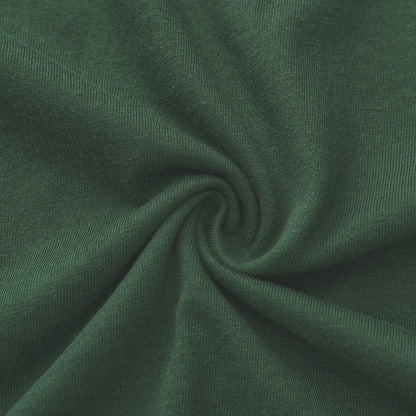 Unisex Solid Thyme Green Crew Neck