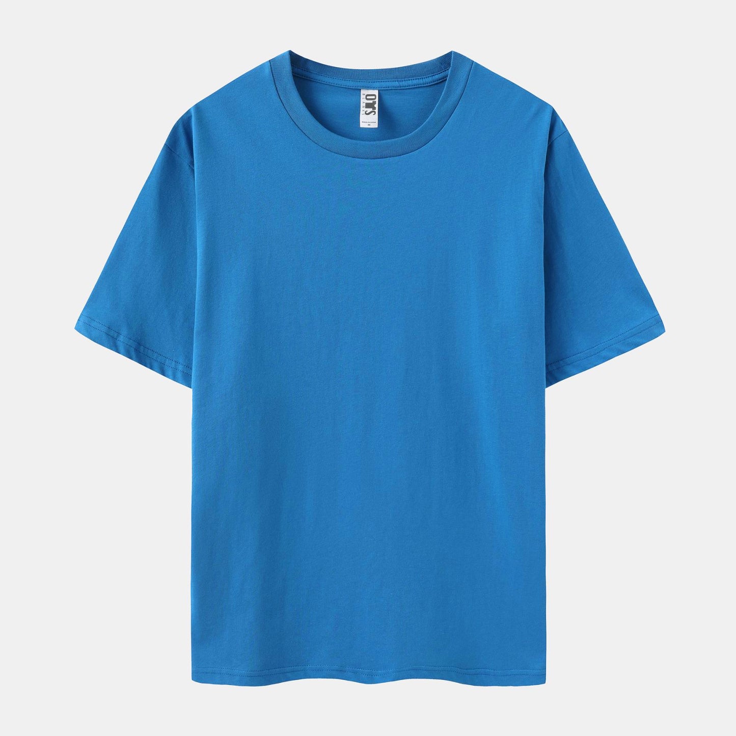 Unisex Solid Turquoise Crew Neck