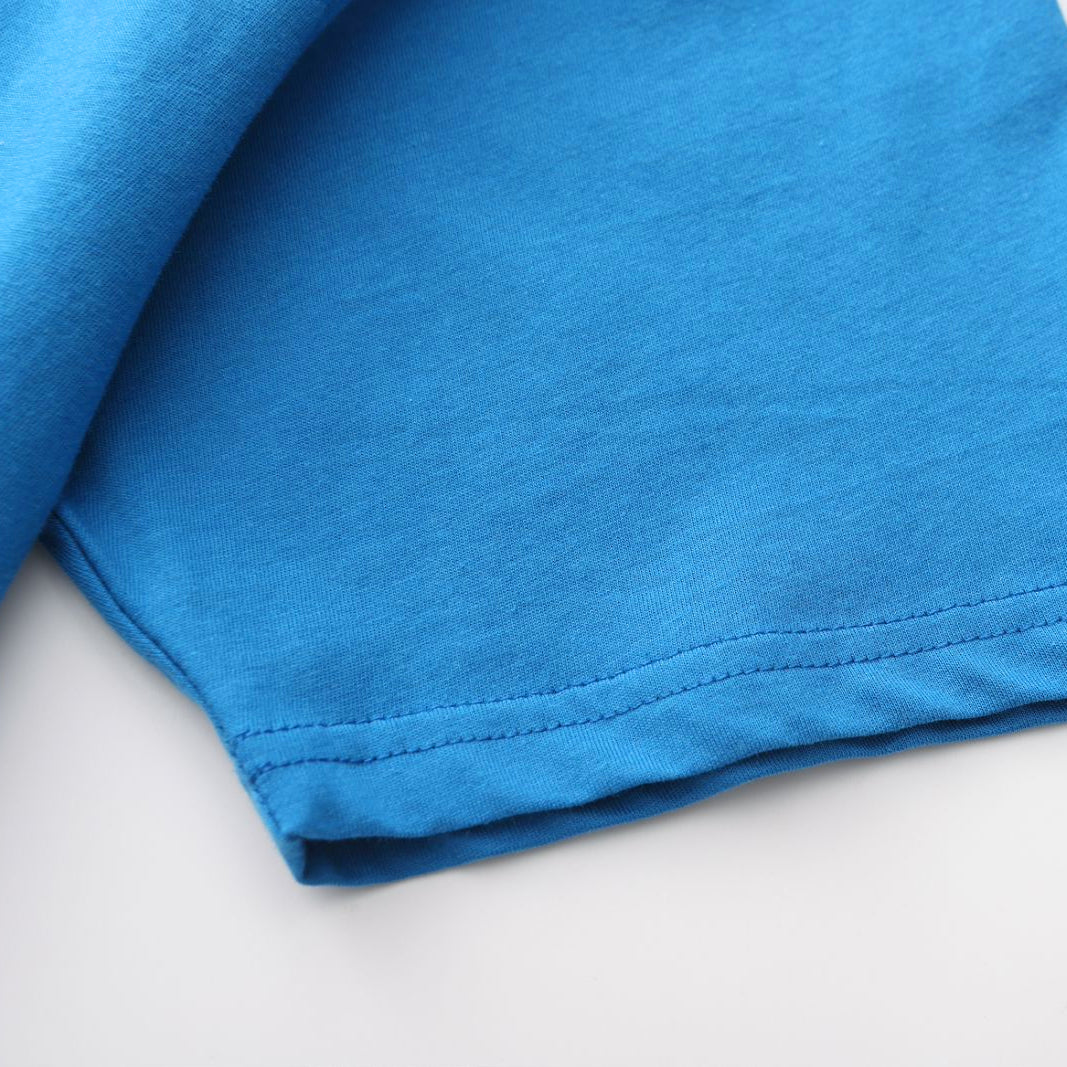 Unisex Solid Turquoise Crew Neck