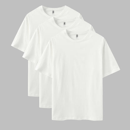Solid All White 3-Pack Crew Neck