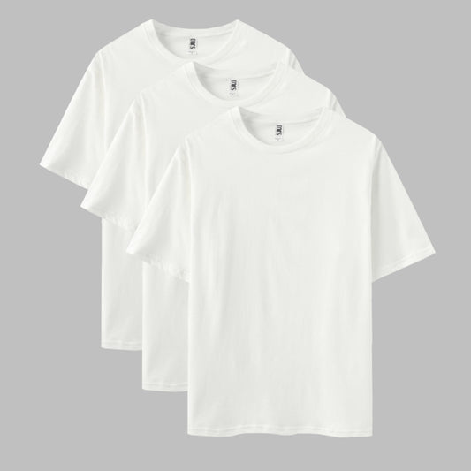 Solid All White 3-Pack Crew Neck