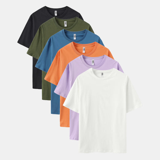 Solid 6-Pack Crew Neck（Black/Surplus Green/Dark Pool/Desert Orange/Soft Violet/White)
