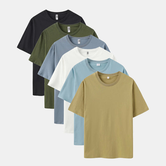 Solid 6-Pack Crew Neck（Black/Surplus Green/Steel/White/Ripple Blue/Beach)