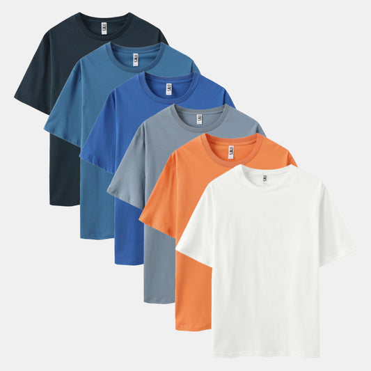 Solid 6-Pack Crew Neck（Columbia Navy/Dark Pool/Vivid Blue/Steel/Desert Orange/White)