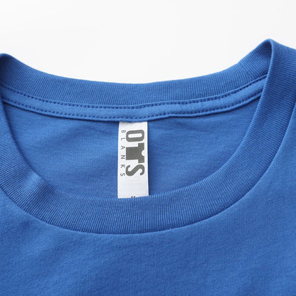 Unisex Solid Vivid Blue Crew Neck