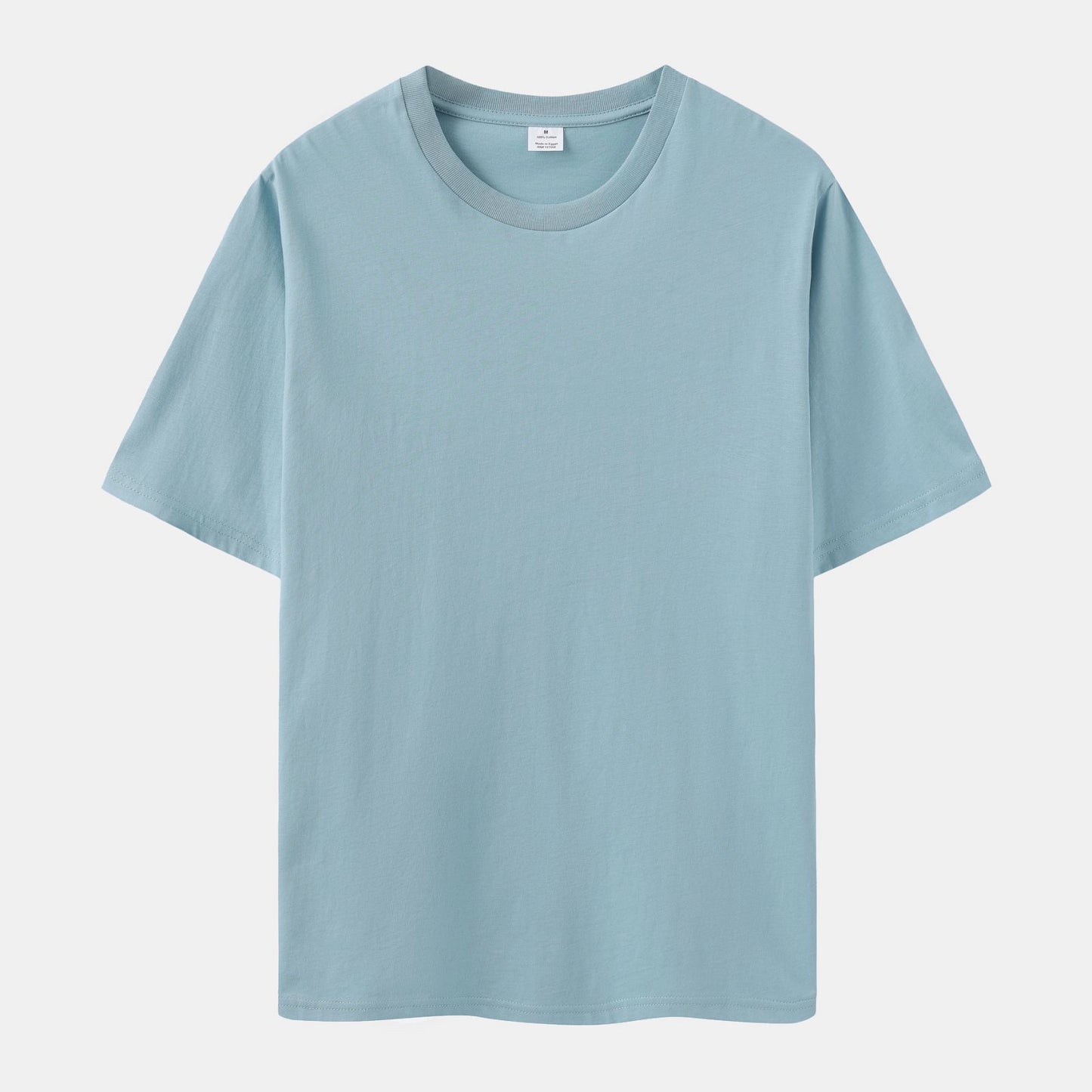 Unisex Solid Ripple Blue Crew Neck
