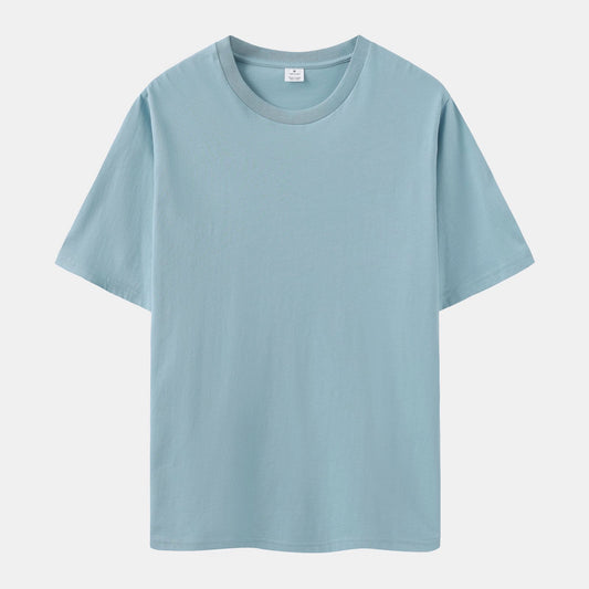 Solid Ripple Blue Crew Neck