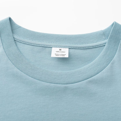 Unisex Solid Ripple Blue Crew Neck
