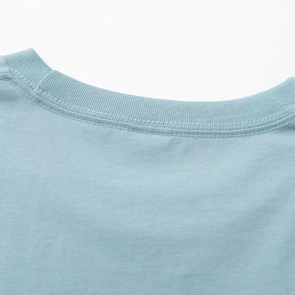 Unisex Solid Ripple Blue Crew Neck