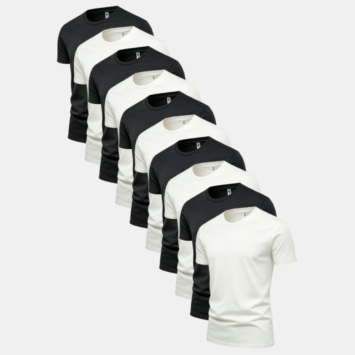 Unisex Solid 10-Pack Crew Neck (5x White, 5x Black)