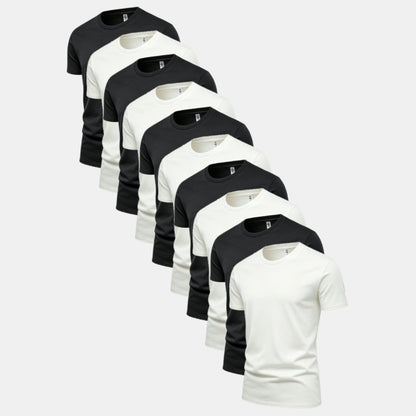 Unisex Solid 10-Pack Crew Neck (5x White, 5x Black)